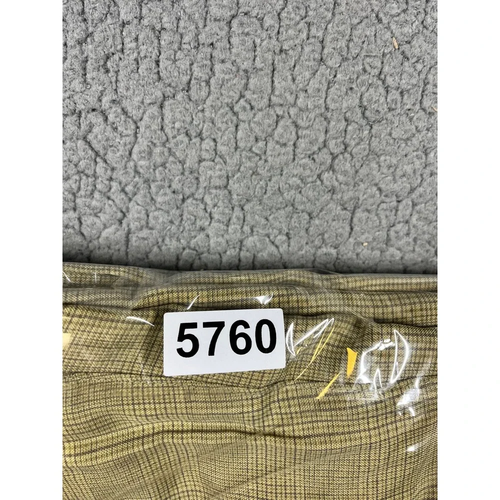 ommy Bahama Pants Mens 36 (32x31) Relaxed Tan Plaid Pleated Tencel Trousers